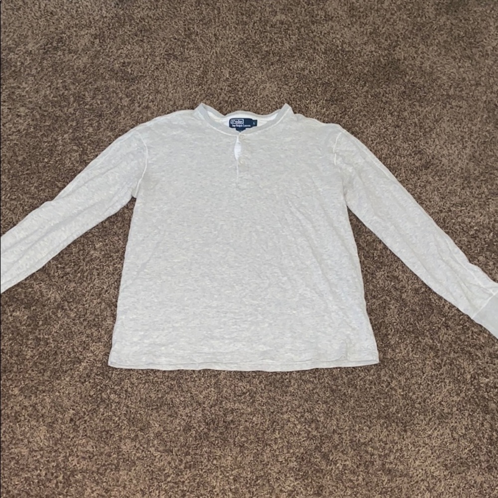 Men’s grey polo long sleeve